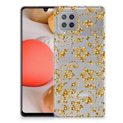 Samsung Galaxy A42 | TPU Case | Gouden Bloemen Samsung Galaxy A42 | TPU Case | Gouden Bloemen