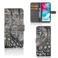 Motorola Moto G60s | Telefoonhoesje | Met pasjeshouder | Krokodillenprint