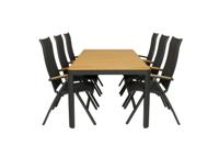 Qopps Mikos tuintafel 220 met 4 Kettler Altura verstelbare tuinstoel