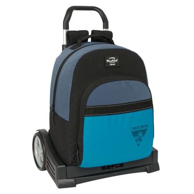 Schoolrugzak met Wielen BlackFit8 California Blauw Zwart 32 x 42 x 15 cm
