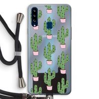 Cactus Lover: Samsung Galaxy A20s Transparant Hoesje met koord Cactus Lover: Samsung Galaxy A20s Transparant Hoesje met koord