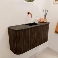 Toiletmeubel Mondiaz Joya Dlux | 83.2 cm | Meubelkleur Walnut | Faye wastafel Lava Wasbak Midden | Zonder kraangat(en) Toiletmeubel Mondiaz Joya Dlux | 83.2 cm | Meubelkleur Walnut | Faye wastafel Lava Wasbak Midden | Zonder kraangat(en)