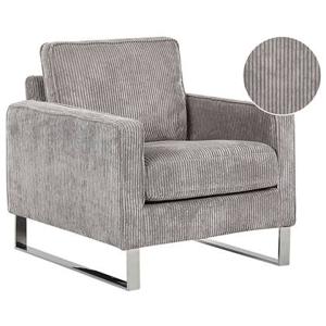 Beliani - VIND - Fauteuil - Grijs - Corduroy