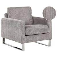 Beliani - VIND - Fauteuil - Grijs - Corduroy