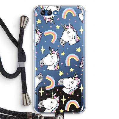 Rainbow Unicorn: Honor 10 Transparant Hoesje met koord
