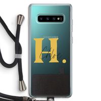 Amber Script: Samsung Galaxy S10 Plus Transparant Hoesje met koord