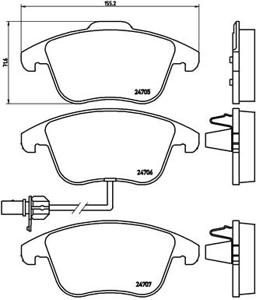 Remmenset, remschijf BREMBO, Remschijftype: Geperforeerd, Inbouwplaats: Achteras: , u.a. für Audi