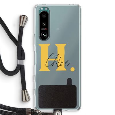 Amber Script: Sony Xperia 5 III Transparant Hoesje met koord