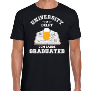 Studenten carnaval t-shirt zwart university of Delft voor heren