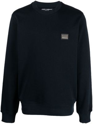 Dolce & Gabbana sweat à patch logo - Bleu