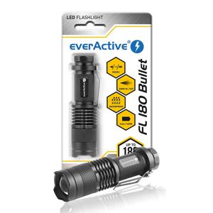 EverActive FL-180 Bullet LED Zaklamp met CREE XP-E2 - 120/200 Lumen