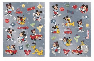W&O stickervel Mickey junior 21 x 30 cm papier grijs 2 stuks