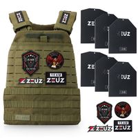 ZEUZ® Crossfit & Fitness Gewichtsvest 16,5 KG – Tactical Vest & Trainingsvest - Verstelbaar in Gewichten - Groen - thumbnail