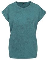 Build Your Brand BY053 Ladies` Acid Washed Extended Shoulder Tee