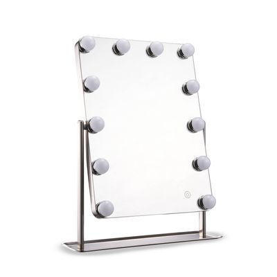 FlinQ Make-Up Spiegel Hollywood - 3 Lichtstanden - 46x38 cm - RVS