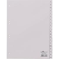 Durable 6510 Register DIN A4 A-Z Polypropyleen Grijs 20 tabbladen Bedrukte tabs 651010