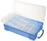 Really Useful Box opbergdoos 4 liter met 2 dividers, transparant blauw - thumbnail