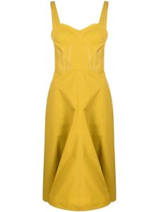 Victoria Beckham robe mi-longue sans manches à bords contrastants - Jaune