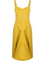 Victoria Beckham robe mi-longue sans manches à bords contrastants - Jaune