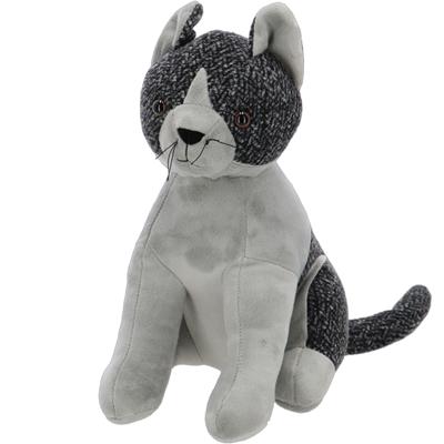 Best for Boots Deurstopper - dieren thema - Kat/poes - 1,5 kilo - wit/grijs - polyester - 18 x 32 cm Best for Boots Deurstopper - dieren thema - Kat/poes - 1,5 kilo - wit/grijs - polyester - 18 x 32 cm