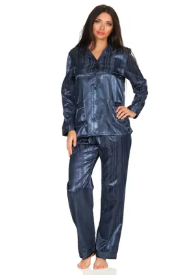 Dames Pyjama Satijn - Sophie - Lange mouwen - Knoopsluiting - satijnen pyjama
