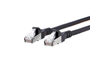 Metz Connect 1308451000-E RJ45 Netwerkkabel, patchkabel CAT 6A S/FTP 1.00 m Zwart Snagless 1 stuk(s)