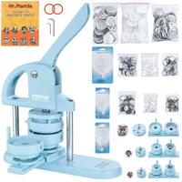 VEVOR Buttonmaker Button Maker Machine, 25/32/58mm 3 in 1 Pinmaker, 300 stuks Button Onderdelen, Buttonmaker Machine met Panda Magic Book, Bow Handle Punch Set voor doe-het-zelf cadeaus voor kinderen