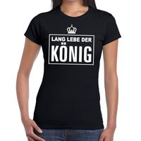 Lang lebe der Konig Duitse tekst shirt zwart dames 2XL  -