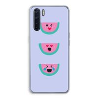 Smiley watermeloen: Oppo A91 Transparant Hoesje