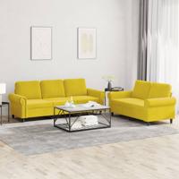 2-delige Loungeset met kussens fluweel geel