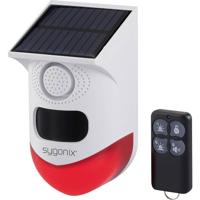 Sygonix Mini alarmsysteem Wit, Rood Met LED, Met bewegingsmelder, Met afstandsbediening, Op zonne-energie, Met WiFi 120 dB SY-6515320 Sygonix Mini alarmsysteem Wit, Rood Met LED, Met bewegingsmelder, Met afstandsbediening, Op zonne-energie, Met WiFi 120 dB SY-6515320