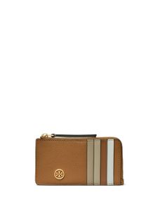 Tory Burch porte-cartes Robinson en cuir - Marron