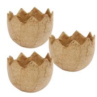 Hobby / DIY Halve eierschaal - 3x - papier mache - 4 cm - Paasdecoratie versieren - Pasen knutselen