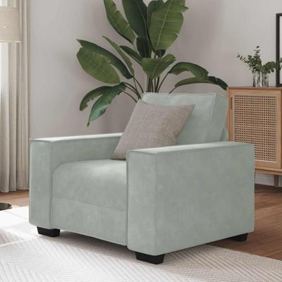 Fauteuil 60 cm fluweel lichtgrijs