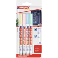 Edding 4085 Krijtmarker Pastelblauw, Pastelgeel, Pastelgroen, Pastelroze 1 mm, 2 mm