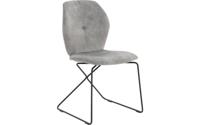 Goossens Excellent Eetkamerstoel Manzini grijs velvet stof leuning, modern design