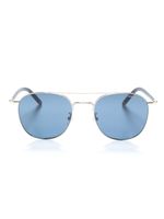 Montblanc lunettes de soleil teintées à monture ronde - Bleu