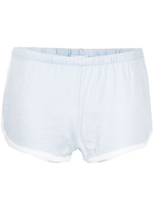 Courrèges short en coton à coupe courte - Bleu