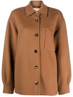 Marni manteau en laine à simple boutonnage - Marron