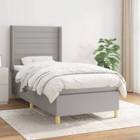 Boxspring met matras stof lichtgrijs 90x190 cm
