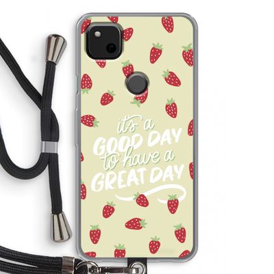 Don't forget to have a great day: Pixel 4a Transparant Hoesje met koord