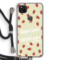 Don't forget to have a great day: Pixel 4a Transparant Hoesje met koord