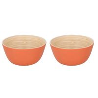 2x Bamboe snack schaaltjes oranje 12 cm