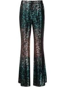 Elie Saab pantalon bicolore à ornements en sequins - Vert