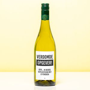 Wijnfles Opgever pensioen - Wit (Sauvignon Blanc)