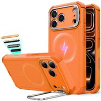 iPhone 17 Pro Max Cyber Tough Magnetic Case (Camera Control, Stash Stand) - Orange