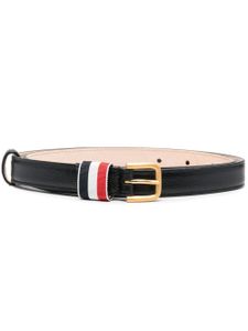 Thom Browne ceinture en cuir grainé à rayures RWB - Noir