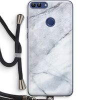 Witte marmer: Huawei P Smart (2018) Transparant Hoesje met koord