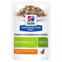 Hill&apos;s Prescription Diet Metabolic Weight Management nat kattenvoer maaltijdzakje multipack 8 dozen (96 x 85 g)