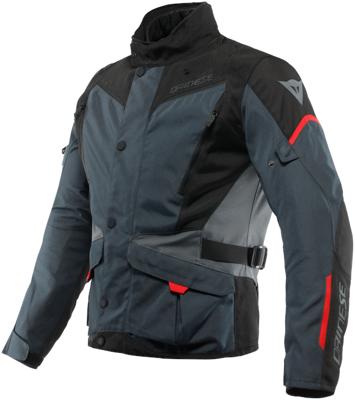 DAINESE Tempest 3 D-Dry Jacket, Textiel motorjas heren, Ebony-Zwart-Lava Rood